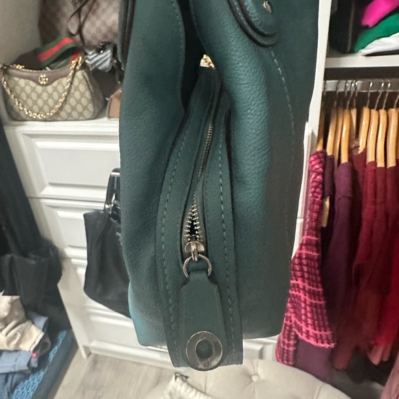 Coach Edie Teal Leather Women's Bag - Picture 4 of 9